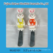 Kitchen ceramic butter knife with rabbit handle